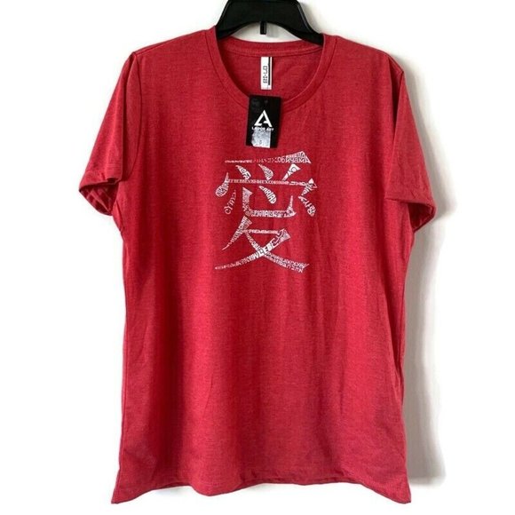 LA POP ART Women's Premium Word Art T-Shirt - The Word Love In 44 Languages - Picture 2 of 5